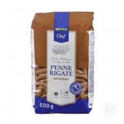 Metro Chef - Mì Ý Penne Rigate nguyên cám (500g)