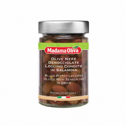 Black Olives Pitted Leccino With Seasoning Jar (160G-300G) - Madama Oliva