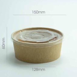 Kraft Salad Bowl (750ml)300 with Lid PP - HRK