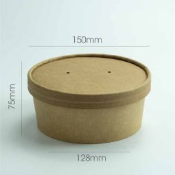 Kraft Salad Bowl (1000ml)300 with Lid Paper - HRK