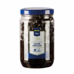 Black Olives Greek Style With Stones (1.25kg) - Metro Chef