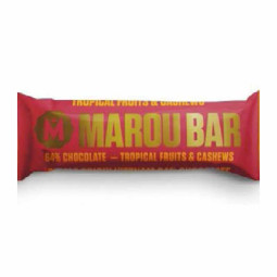 Sô cô la đen 64% Vị Trái Cây Nhiệt Đới & Hạt Điều Rang (35g) - Marou