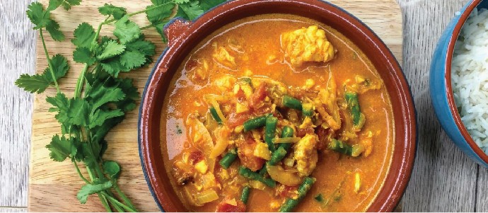 Super-quick fish curry