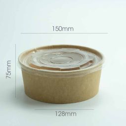 Kraft Salad Bowl (1000ml)300 with Lid PP - HRK